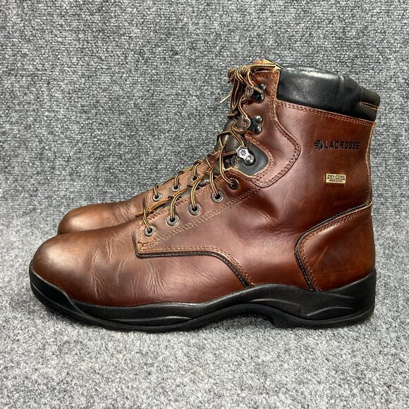 LaCrosse 8" Quad Comfort 4x8 Boots Men's 16 Brown Leather Waterproof Plain Toe - Picture 5 of 15